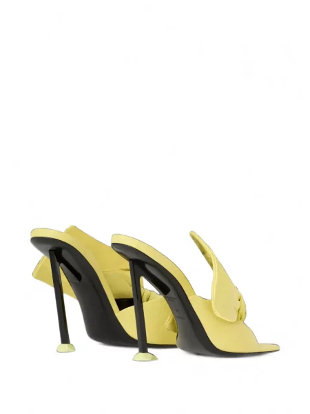Δερμάτινα mules Givenchy με φιόγκο κίτρινο