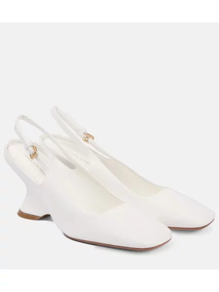 Pantofi cu toc Dries Van Noten din piele alb