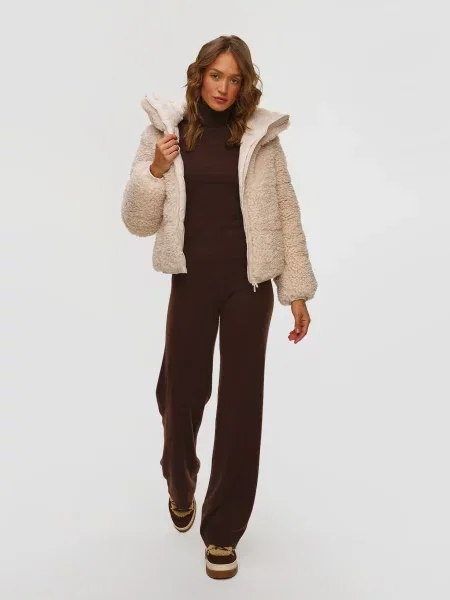 Kurtka o kroju regular fit z futerka model ‘Kennie’ Save The Duck beżowa