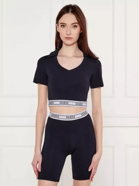 GUESS ACTIVE Blúz NEW ALINE | Cropped Fit kék