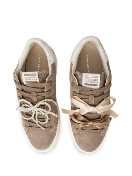 Sneakerși Crime London cu platformă maro