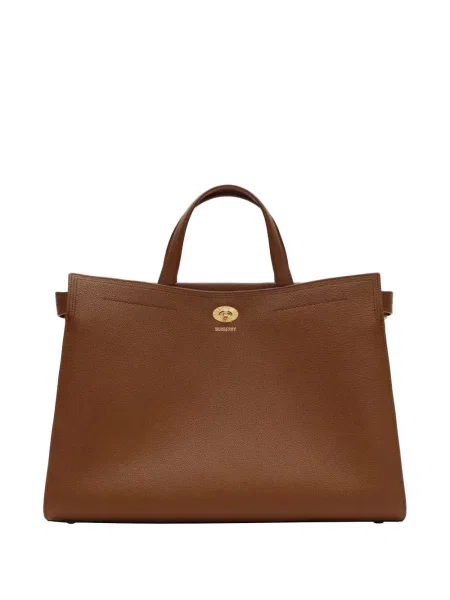 Geantă shopper Burberry în carouri maro