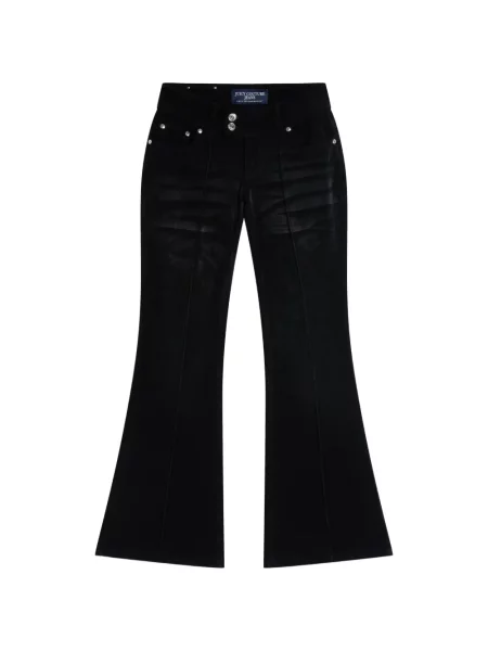 Blugi evazați Juicy Couture din velur evazate negru