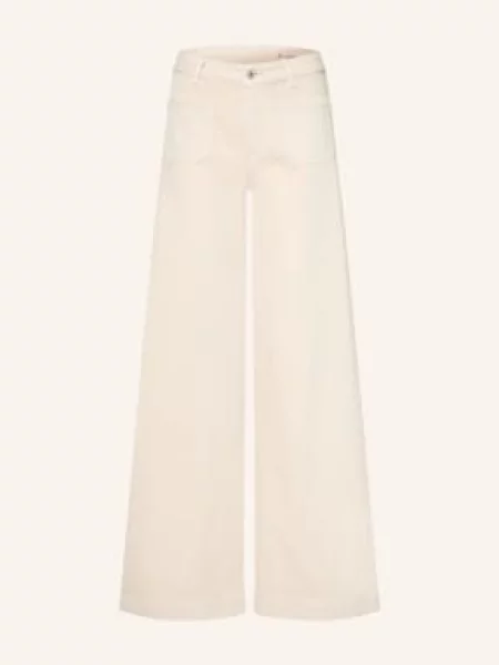 Ag Jeans Jeansy Wide Leg Minajy beige białe