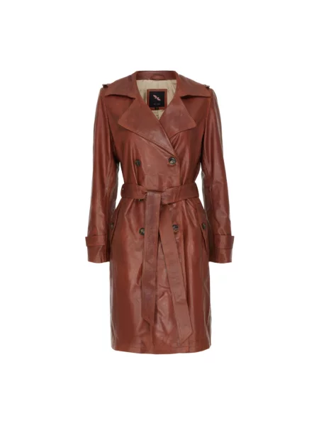 Kurtka skórzana Btfcph brązowa