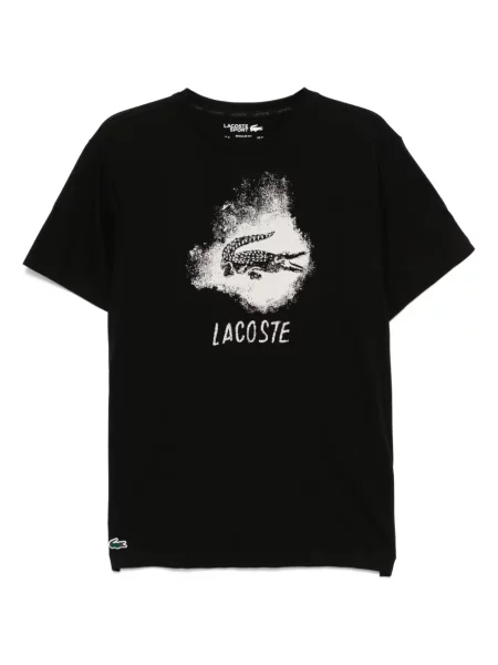 Grafický sportovní tričko Lacoste černé