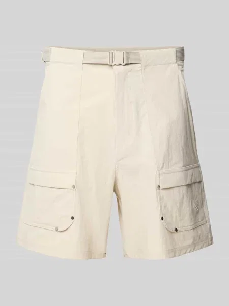 Szorty o kroju regular fit z wyhaftowanym logo Adidas Originals beżowe