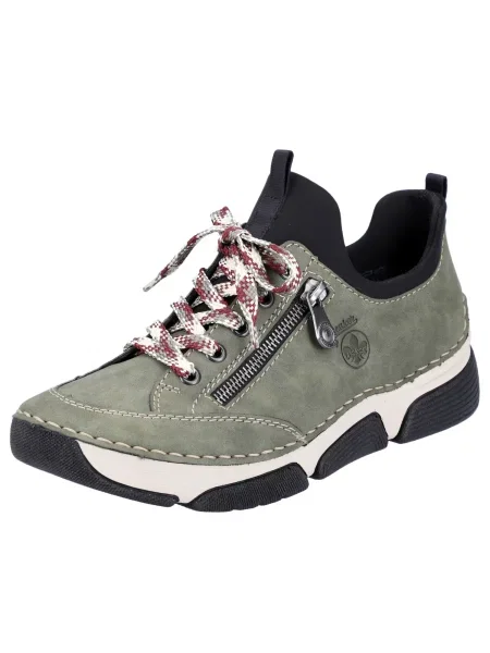 Sneakerși Rieker cu șireturi verde
