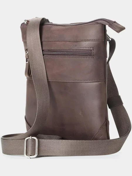 Кожаная сумка через плечо Shvigel коричневая