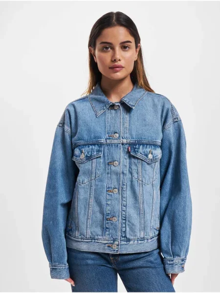LEVI'S Átmeneti dzseki TRUCKER MED INDIGO WORN IN kék farmer világoskék