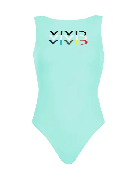 VIVID Costum de baie întreg albastru aqua / roșu / negru alb