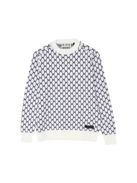 Dzianinowy sweter John Richmond biały