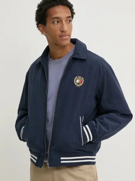 Яке Tommy Jeans тъмносиньо преходен модел синьо