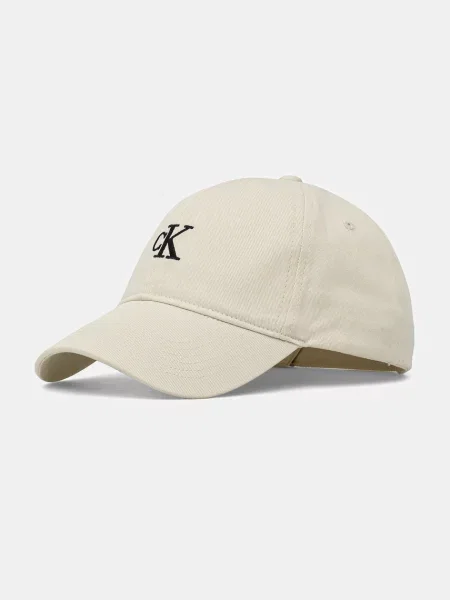 Calvin Klein Jeans czapka z daszkiem z nadrukiem beżowy