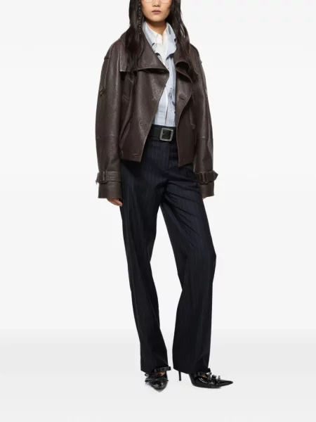 Decupat trenci Acne Studios din piele maro