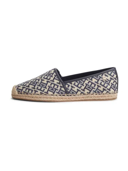 TOMMY HILFIGER Espadrilky béžová / námornícka modrá / opálová hnedá