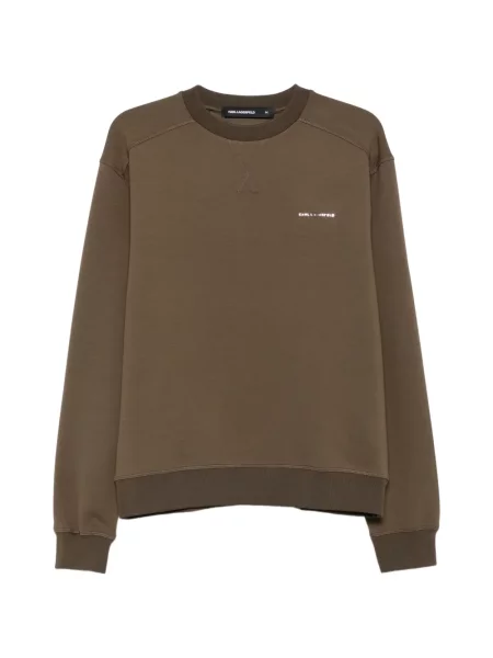 Hanorac crewneck Karl Lagerfeld cu imagine cu decolteu rotund maro