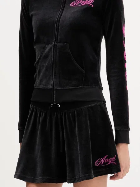 Juicy Couture fustă de catifea Angel mini evazati negru