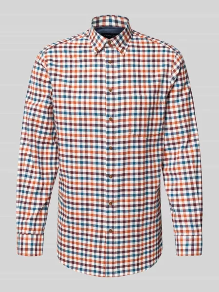 Koszula casualowa o kroju slim fit z kołnierzykiem typu button down Christian Berg Men bordowa