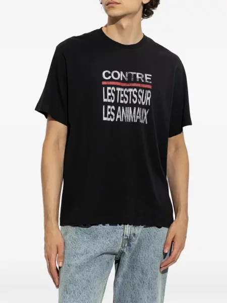 Μπλούζα Vetements με φθαρμένο εφέ μαύρο