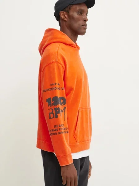 Суичър с качулка Puma с качулка оранжево