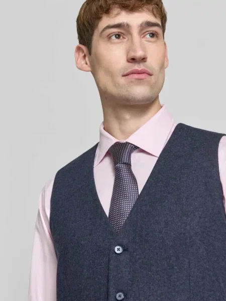 Kamizelka o kroju regular fit z dodatkiem wełny Christian Berg Men niebieska