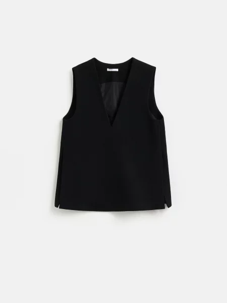 Шерстяная блузка Reserved черная