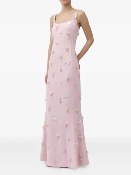 Rochie Simkhai cu model floral cu aplicații roz