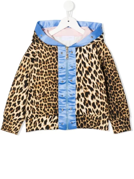Bluza z kapturem dziecięca Roberto Cavalli brązowa