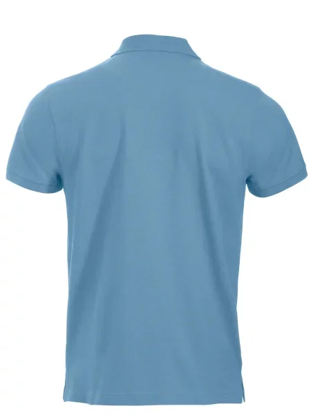 Clique Classic Lincoln S/S polo z bawełny nowoczesny krój – light blue niebieska