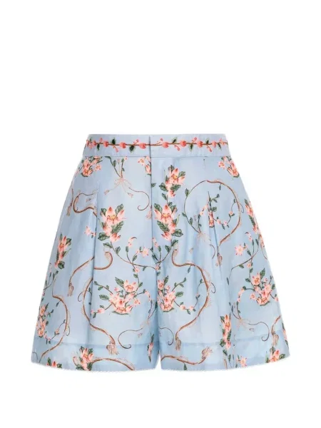 Pantaloni scurți Agua By Agua Bendita cu broderie albastru