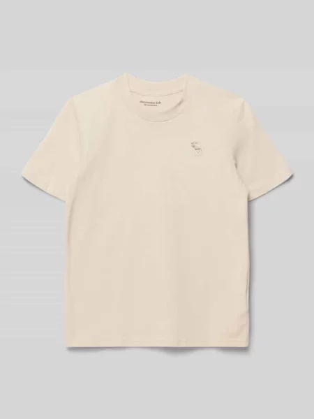 T-shirt z okrągłym dekoltem i wyhaftowanym logo Abercrombie&fitch