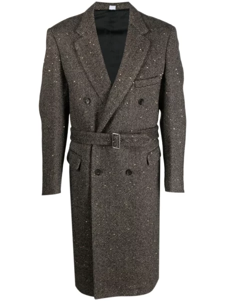 Palton Winnie Ny cu model herringbone negru