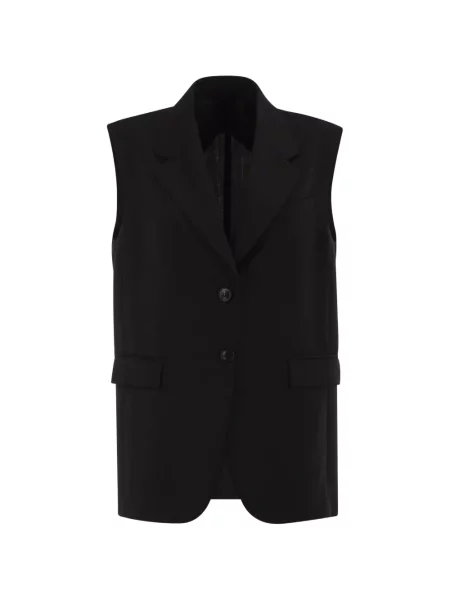 Geacă Max Mara de lână fără mâneci negru