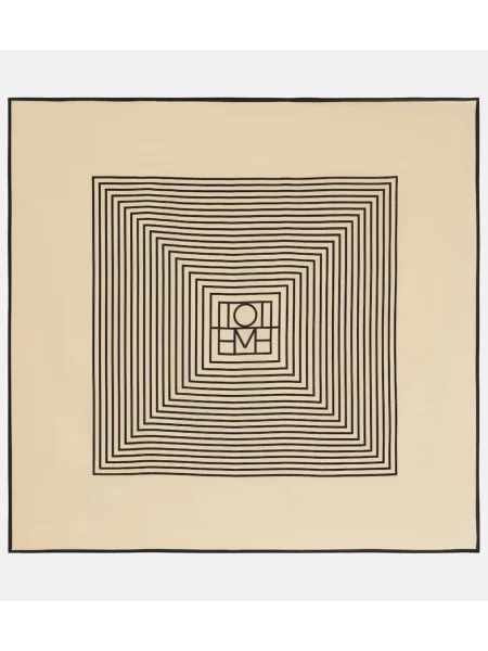 Fular Toteme de mătase bej