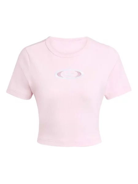 Top Adidas prążkowany z nadrukiem skórzany czarny