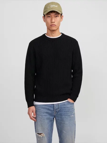 JACK & JONES Pulover JJSAGE' negru