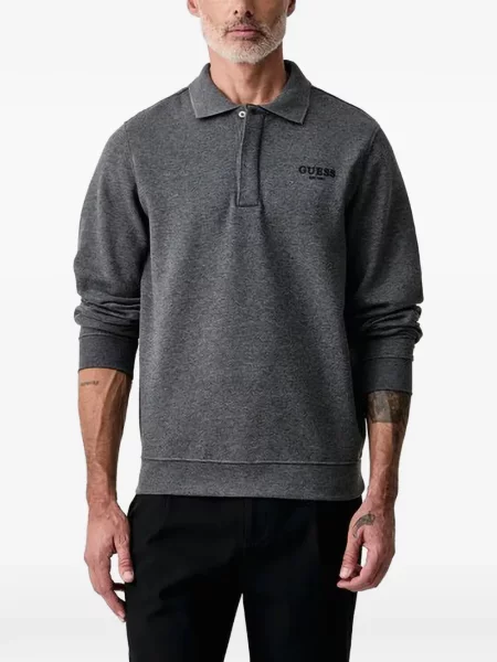Tricou polo Guess cu autograf gri