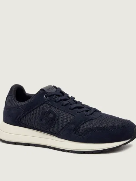 Sneakerși Boss din piele negru