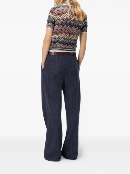 Pantaloni Missoni plisate albastru