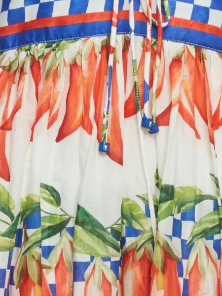 Rochie midi Farm Rio cu imagine alb