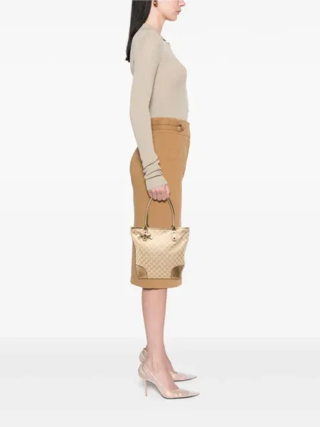 Plátěná kabelka Gucci Pre-owned hnědá