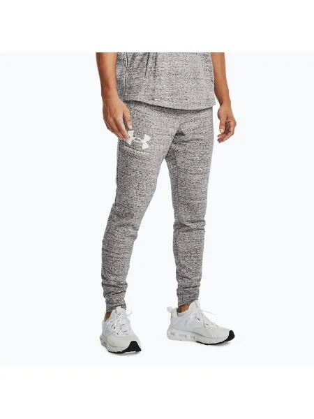 Мъжки панталони Under Armour Ua Rival Terry Jogger сиво/меланж сиво