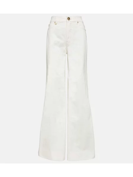 Pantaloni Zimmermann cu talie înaltă alb