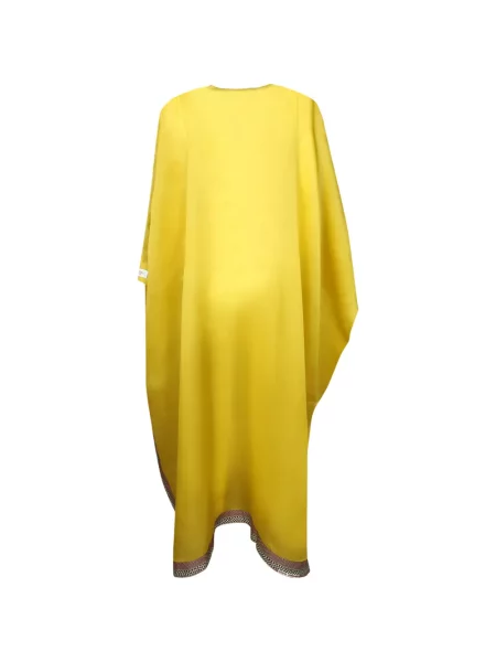 Rochie maxi Vlisco Dialogues cu decolteu în V galben