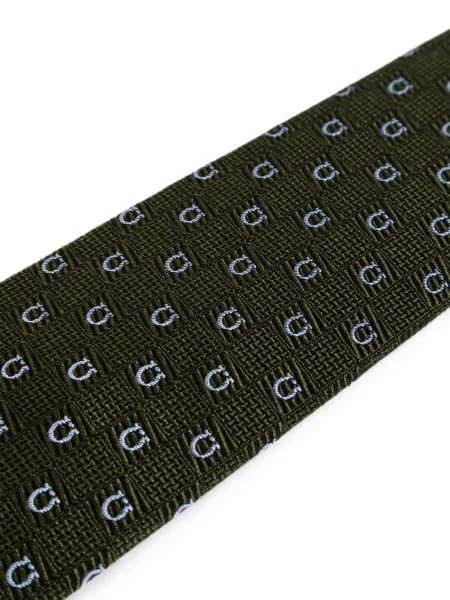 Cravată Ferragamo de mătase verde
