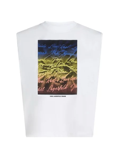 KARL LAGERFELD JEANS Top bleumarin / galben miere / roșu deschis alb