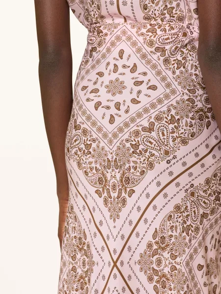 Darling Harbour Saténová Sukně S Hedvábím A Krajkou bandana print rose růžové