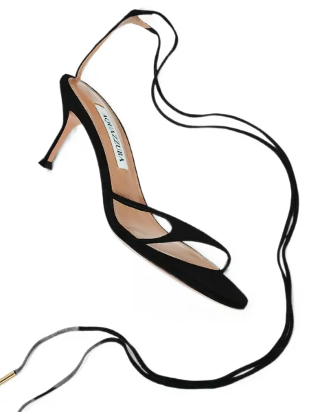Bikini Aquazzura din piele de căprioară negru