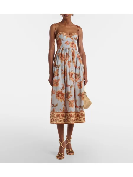 Rochie Zimmermann cu model paisley albastru